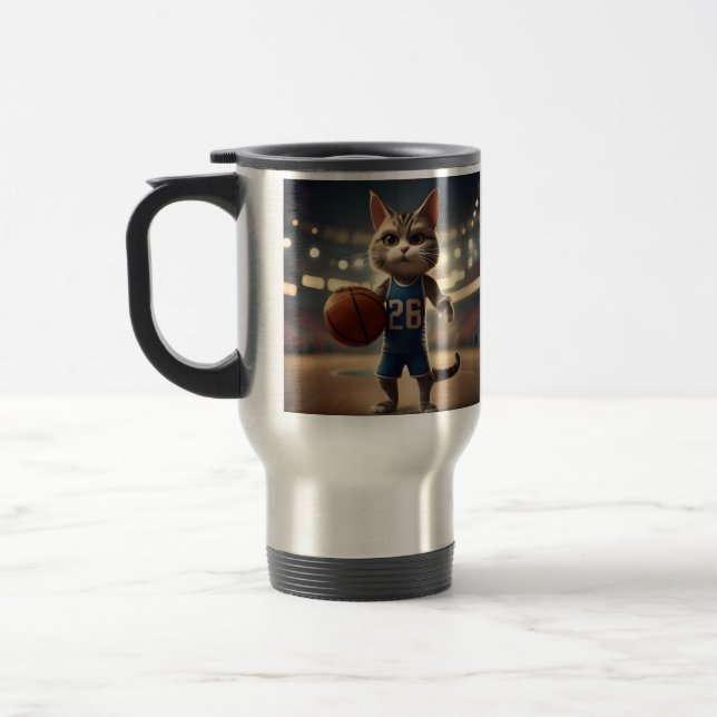 Caneca Térmica Gato de basquete, (Esquerda)