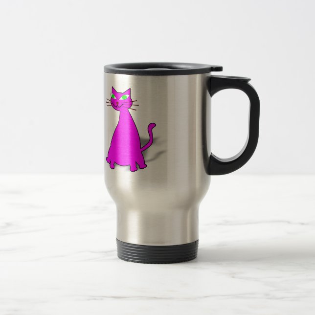 Caneca Térmica Gato De Gordura Rosa (Direita)