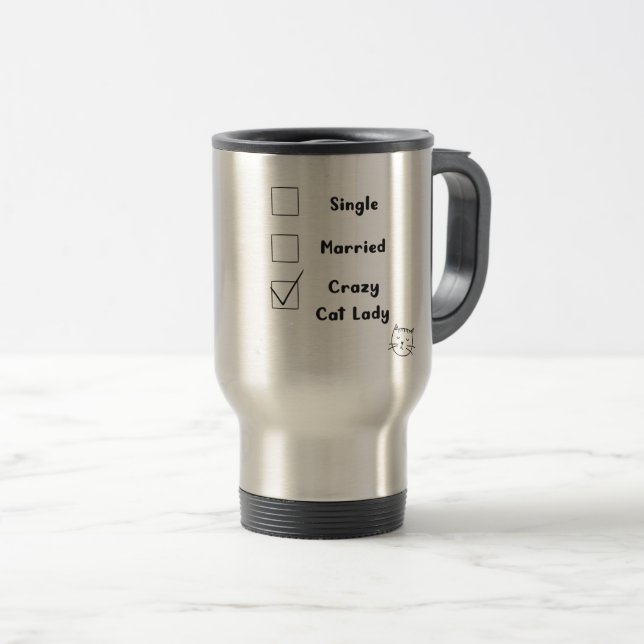 Caneca Térmica Gato Louco Gato Gato Mãe Presente (Frente Esquerda)
