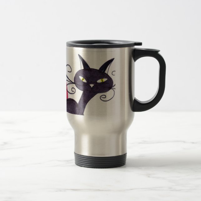 Caneca Térmica Gato preto (Direita)