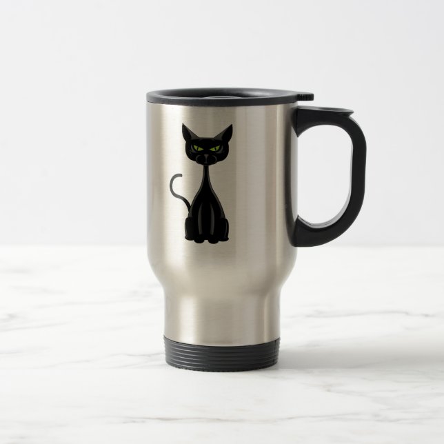 Caneca Térmica Gato preto 2 (Direita)