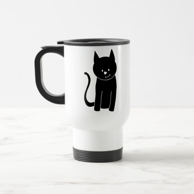 Caneca Térmica Gato preto bonito (Esquerda)