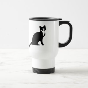 Caneca Térmica Gato preto e branco bonito do sapato de neve