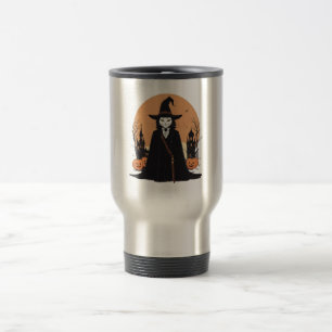Caneca Térmica Gato Preto Salem Místico com Pumpkins
