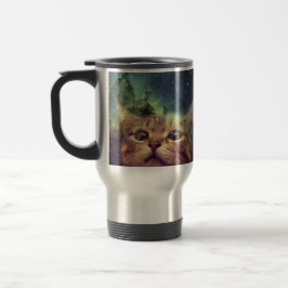 Caneca Térmica Gato que olha fixamente no espaço