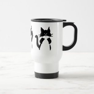 Caneca Térmica Gatos Brancos Pretos   Três Gatinhos