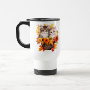 Caneca Térmica Gatos de Gatinhos Fofos Personalizados na Cesta
