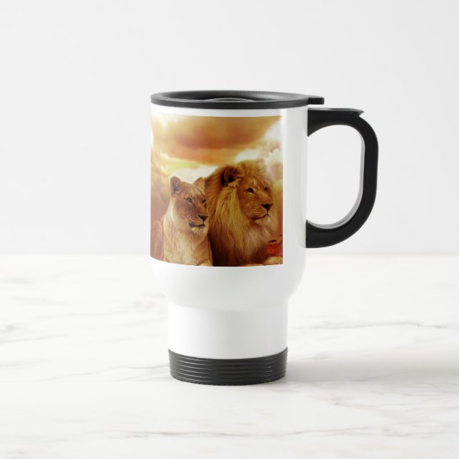 Caneca Térmica Gatos de Gatos impressões selvagens (Direita)