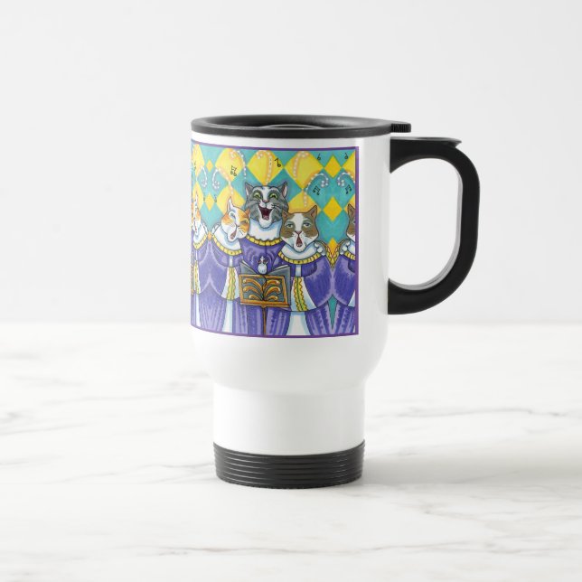 CANECA TÉRMICA GATOS DE IGREJA E GATOS DE NATAL CANTANDO MOUSE (Direita)