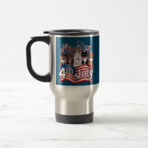 Caneca Térmica Gatos Filhote Coração Fogos de Artifício Bandeira