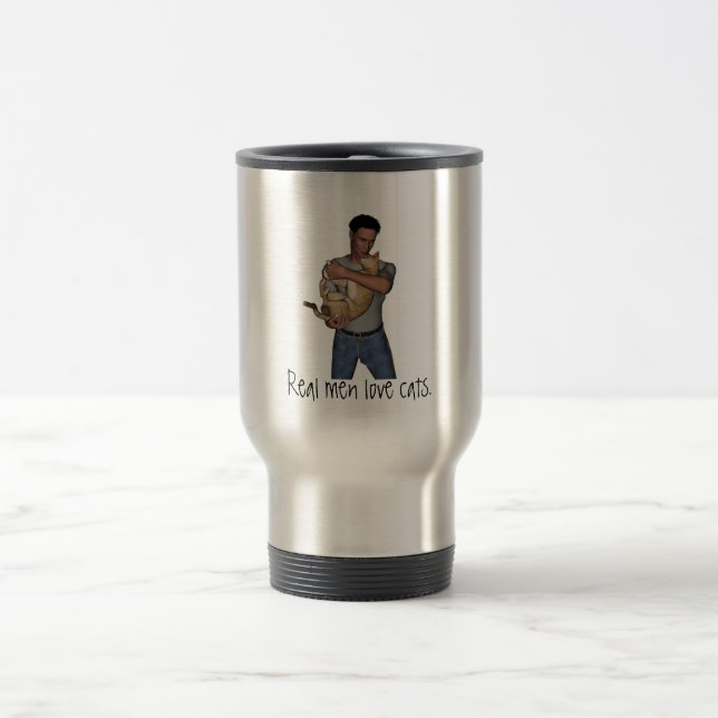 Caneca Térmica Gatos reais do amor dos homens (Centro)