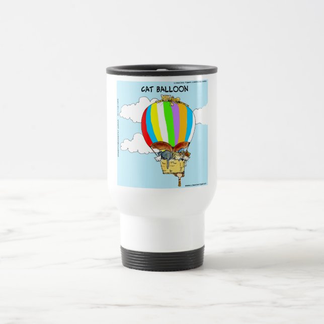 Caneca Térmica Gatos Voadores Desenho Animado Divertido (Centro)