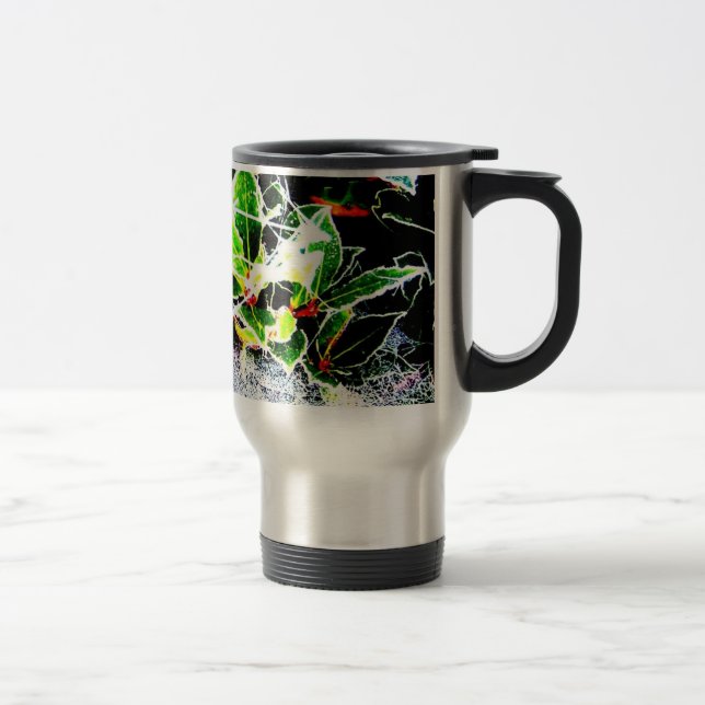 Caneca Térmica geada coberta de sagras e bagas de natal (Direita)