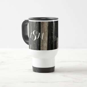 Caneca Térmica Gemstone Black White - Monograma Vertical Stripado
