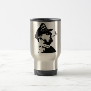 Caneca Térmica General MacArthur -- Preto e branco