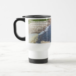 Caneca Térmica Gênesis 22:17 Foto bênção de Deus da costa oceânic