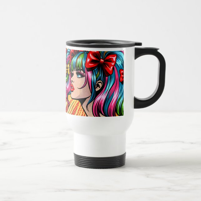 Caneca Térmica Gente de banda desenhada de Pop bonito com Arcos (Direita)