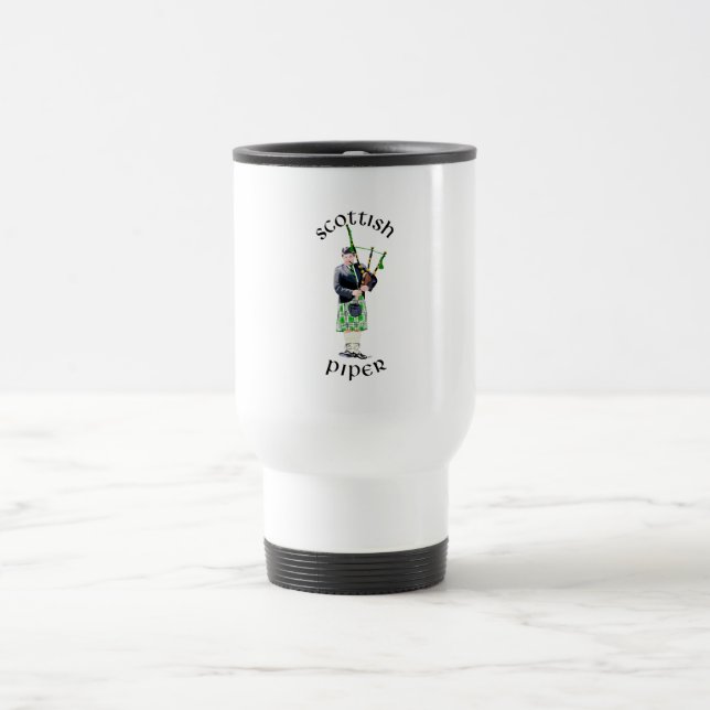 Caneca Térmica Gentleman Bagpiper em Green Kilt (Centro)