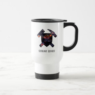 Caneca Térmica "Geologia é demais" Logotipo de Martelo com Fluxo