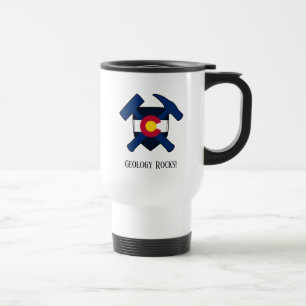 Caneca Térmica "Geologia é demais" Logotipo de Martelo da Bandeir