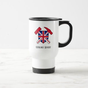 Caneca Térmica "Geologia é demais" Martelo de Rocha com Bandeira 