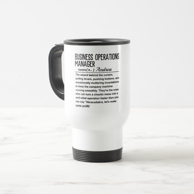 Caneca Térmica Gerente de operações de negócios (Frente Esquerda)