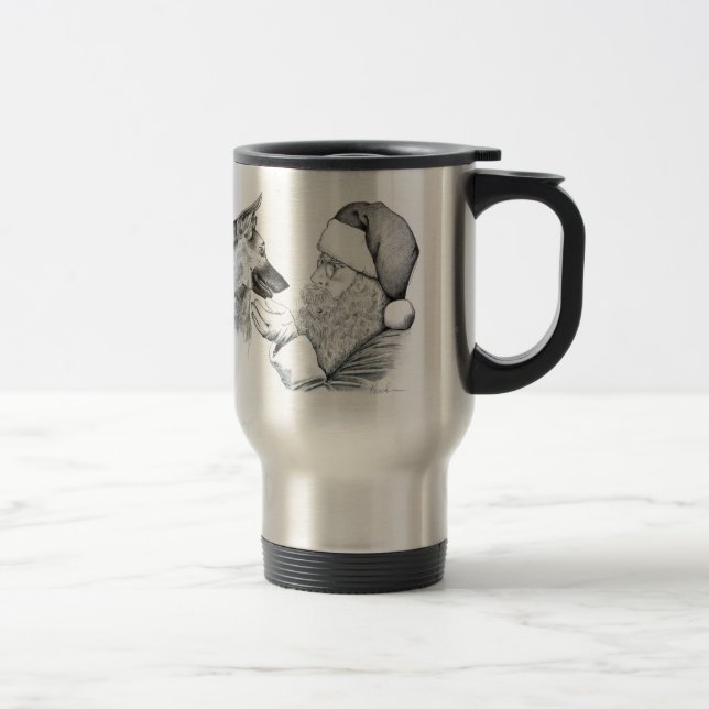 Caneca Térmica German shepherd e Papai Noel (Direita)