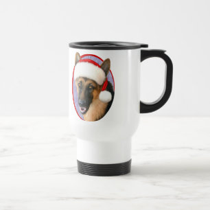 Caneca Térmica German shepherd Natal Santa Hat