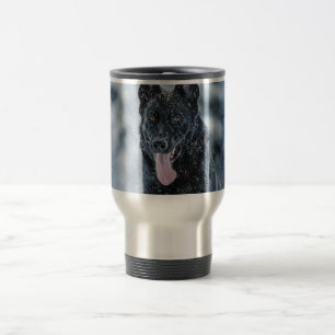 Caneca Térmica German shepherd preto no Cobrir da escova de neve