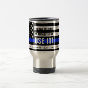 Caneca Térmica Gift. Policial de Bandeira dos EUA da linha azul F