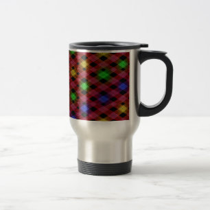 Caneca Térmica Gingham Check Multicolor Pattern
