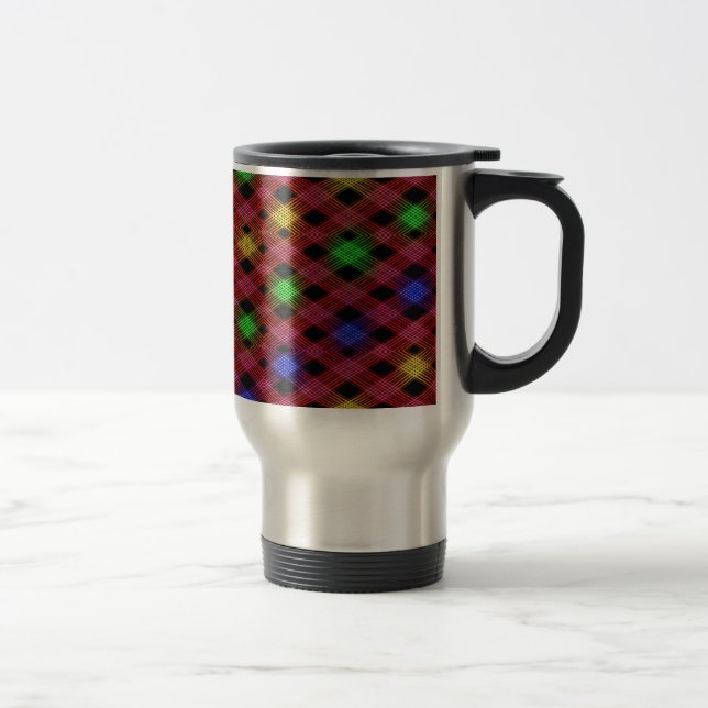 Caneca Térmica Gingham Check Multicolor Pattern (Direita)