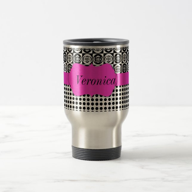 Caneca Térmica Glam Personalizado Rosa Quente (Centro)