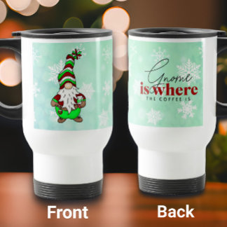 Caneca Térmica Gnome é onde está o café | Festa de Natal
