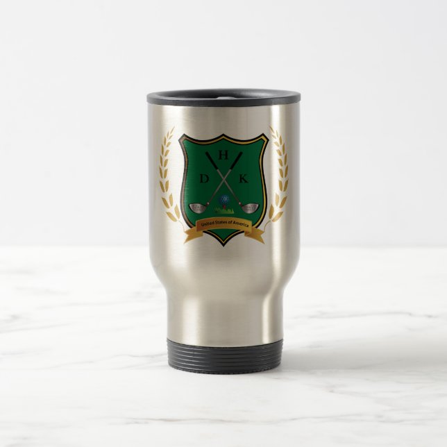 Caneca Térmica GOLF Crest com Laurel Wreath e Monograma (Centro)
