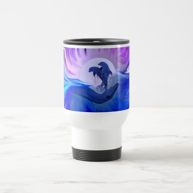 Caneca Térmica Golfinhos na Lua (Centro)