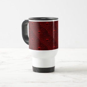 Caneca Térmica Gotas de Água sobre Metal Carmesim