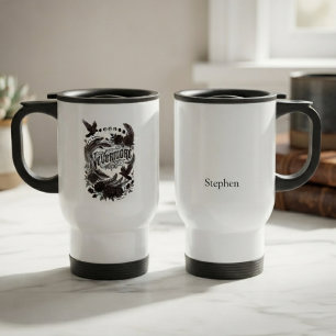 Caneca Térmica Gótico Corvo Barroco de Ônix Sombrio