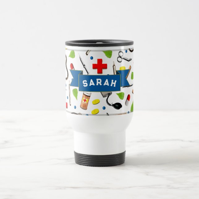 Caneca Térmica Graduação de Enfermeira (Centro)