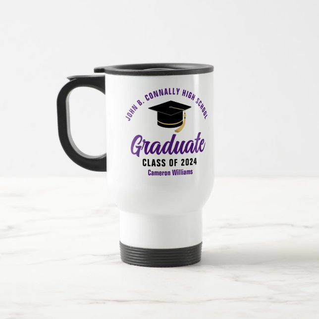 Caneca Térmica Graduação Personalizada do Formando Roxo (Esquerda)