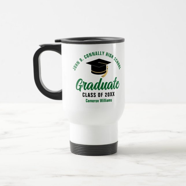 Caneca Térmica Graduação Personalizada do Formando Verde 2025 (Esquerda)