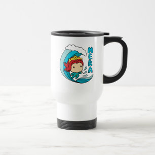 Caneca Térmica Gráfico da onda da equitação de Aquaman   Chibi