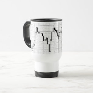 Caneca Térmica Gráfico Financeiro do Mercado de Ações Candlestick