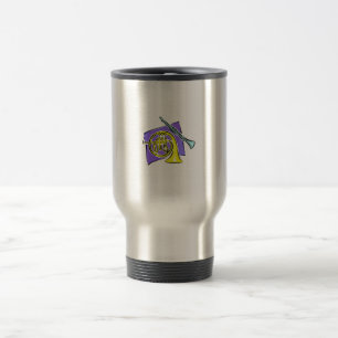 Caneca Térmica Gráfico roxo do fundo do clarinete da trompa
