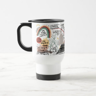Caneca Térmica Gráficos de Afirmações de Amor Próprio Positivo