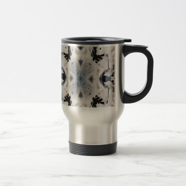 Caneca Térmica Grafite caleidoscópio preto e branco (Direita)