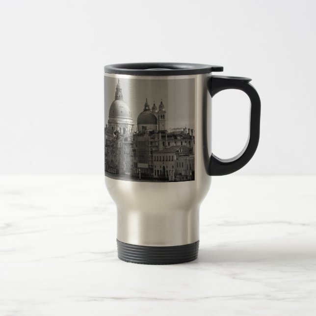 Caneca Térmica Grande Canal Branco Negro Venice Itália Viagem (Direita)