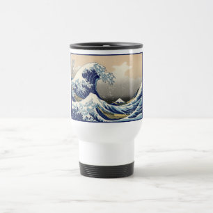 Caneca Térmica Grande Onda de Kanagawa e Monte Fuji Mar do Japão