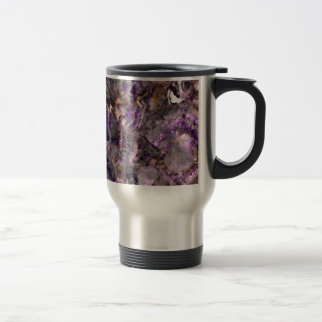 Caneca Térmica granito mármico de quartzo abstrato roxo (Direita)