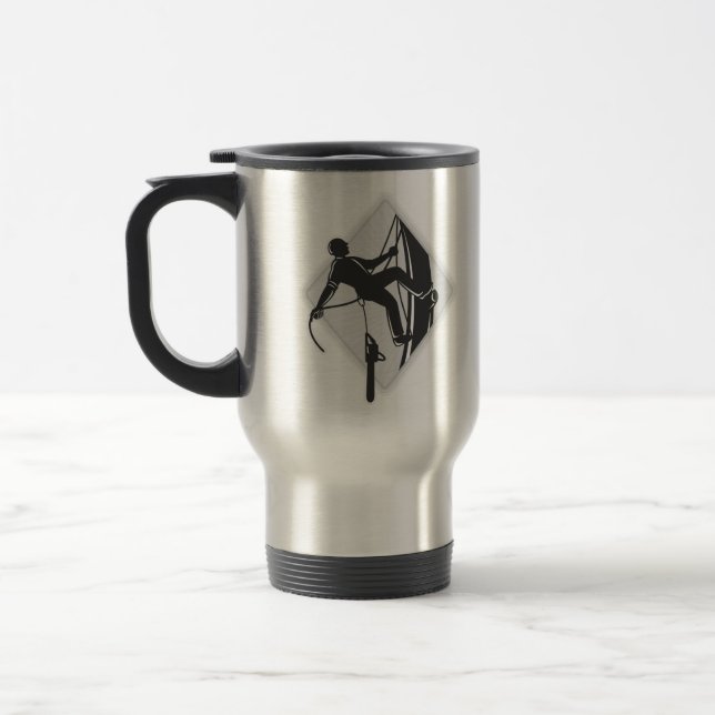 Caneca Térmica Grayscale da serra de cadeia do Arborist do (Esquerda)